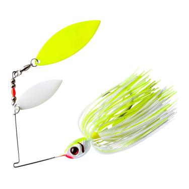 Imagem de BOOYAH Glow Blade Spinner Isca Bass Fishing Isca Chartreuse White, Salgueiro duplo (14 g)