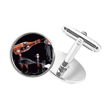 Imagem de DIYthinker Abotoaduras com fecho de vidro para decoração de balde de gelo com botão redondo