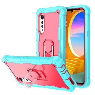 Imagem de For LG Velvet PC + Rubber 3-layers Shockproof Protective Case with Rotating Holder
