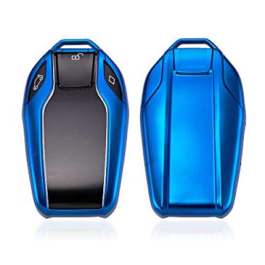 Imagem de SELIYA Capa de capa de chave de carro TPU, apto para BMW 5 7 série G11 G12 G30 G31 G32 i8 I12 I15 G01 X3 G02 X4 G05 X5 G07 X7, G, azul