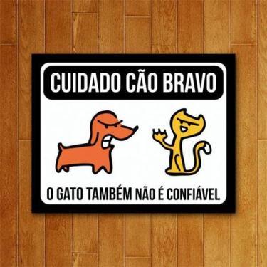 Imagem de Placa Decorativa - Cuidado Cão Bravo - Legiao Nerd