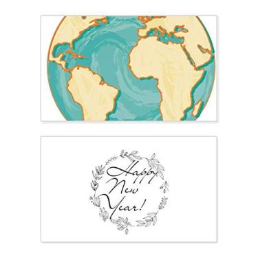 Imagem de Earth Blue Ocean Yellow World New Year Festival Cartão de felicitações Bless Message Present