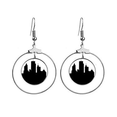 Imagem de Austrália Arranha-céus e Ópera de Sydney Brincos pendentes Joias Círculo de gota
