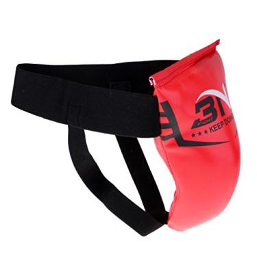 Imagem de LoveinDIY Protetor de virilha de karatê portátil para boxe e dentro do equipamento de treinamento - P vermelho infantil