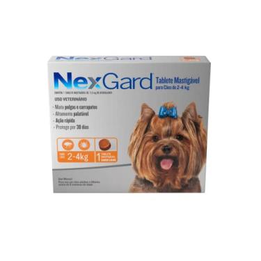 Imagem de NexGard Antipulgas e Carrapatos para Cães de 2 a 4kg, 1 tablete