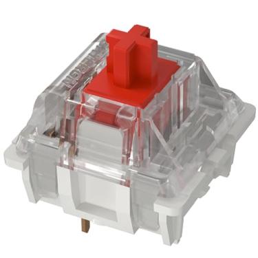 Imagem de GATERON KS-9 Interruptores de teclado lineares vermelhos, interruptores de 3 pinos LED RGB compatíveis com teclado mecânico MX (35 peças)