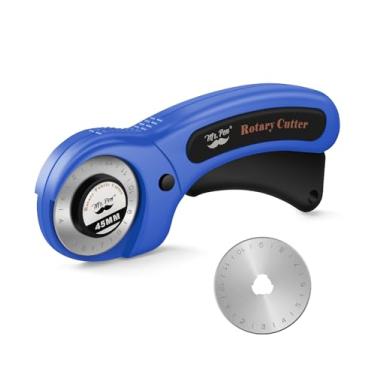 Imagem de Mr. Pen - Cortador rotativo para tecido com 1 lâmina extra, 45 mm, roda de cortador de tecido, cortador rotativo de tecido, cortador rotativo de tecido, cortador rotativo de costura, ferramenta de