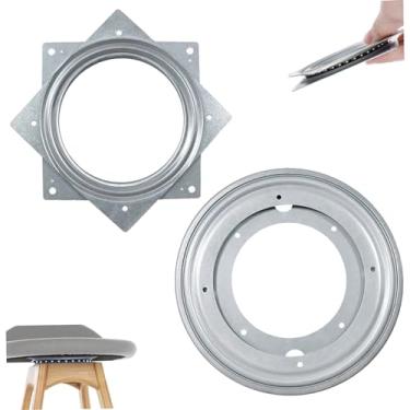 Imagem de Suporte giratório para mesas giratórias 2 unidades/conjunto com rolamento de esferas quadrado e redondo 360 ° Mesas giratórias para serviço pesado para suporte de exibição TV tela de computador prat