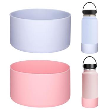 Imagem de HEYSKAY Garrafa protetora de silicone com 2 peças de 946 ml para acessórios de garrafa de água de boca larga e compatível com Yeti, garrafa de ferro e outras marcas de garrafas de aço inoxidável