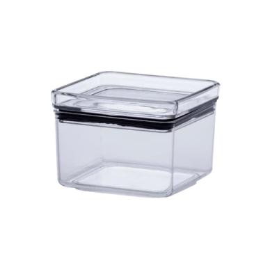 Imagem de " Potes Herméticos Empilháveis Quadrado Para Alimentos Mantimentos Cereais Grãos Açucar Arroz Farinha Macarrão Organizador de Cozinha Organizadores de Armário " (480 ML)