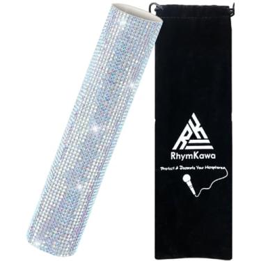 Imagem de Rhymkawa Manga De Microfone Bling Para Shuer Sm58 Beta58 Sparkly Shining, Prata AB Capas De Microfone De Strass Deslumbradas Brilhantes No Palco E Festa De Eventos