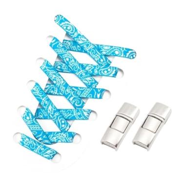 Imagem de Metal Lock Lazy People Shoelace Mix And Match Colors Outdoor Sport Elastic Shoelaces Children Adult Shoe Accessories(Sky blue)