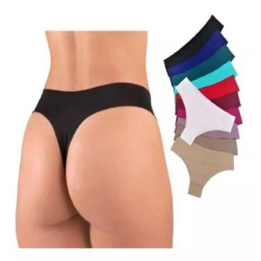 Imagem de Kit 5 Calcinha Fio Dental Cintura Larga Sem Costura  - IMPORTADA, G/GG