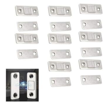 Imagem de Ima Magnetico Fecho Trava Gaveta Armario Porta Janela 8 Peças Ultrafin