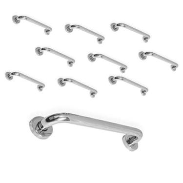 Imagem de Barra Alça de Apoio 30Cm Inox Kit 10 Unidades Anti Queda Evita Acident