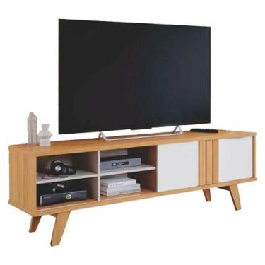 Imagem de Rack Bancada para TV 100% MDF Paraty Permóbili Nature/Off White - Perm