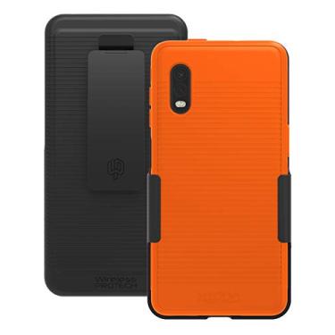 Imagem de Wireless ProTech Capa com clipe compatível com Samsung Galaxy XCover Pro modelo SM-G715. Coldre de clipe de cinto giratório resistente e capa protetora flexível durável Combo (laranja)
