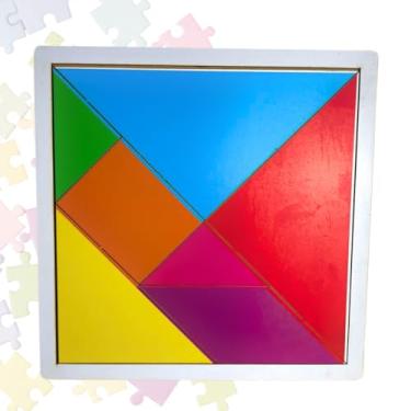 Imagem de Quebra Cabeça Infantil Em Mdf Adesivado Brinquedo Educacional Tangram Varios Formatos
