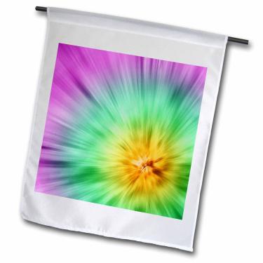 Imagem de 3dRose fl_49038_1 Design tie dye multicolorido - brilhante e colorido, este design tie dye realmente se destaca pela bandeira do jardim, 30 x 45 cm