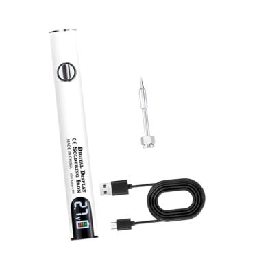 Imagem de Generic Conjunto portátil de ferro de solda sem fio, carregamento USB para dispositivo de aquecimento eletrônico, fácil de usar, tensões ajustáveis, Conjunto Branco