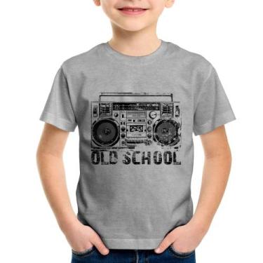 Imagem de Camiseta Infantil Old School Boombox - Foca na Moda, Cinza, 4