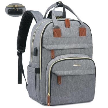 Imagem de Mochila para laptop LOVEVOOK Unissex Travel Anti-Roubo de 15,6" Cinza