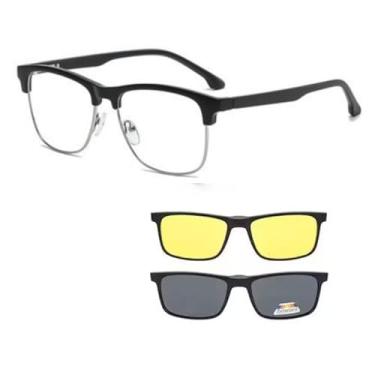 Imagem de Óculos Clipon Adicional Óculos 3 Em 1 Preto Polarizado Amarelo Imã