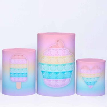 Imagem de Trio de Capa Cilindro para Festa Infantil Veste Fácil C/elástico Popit - Fera Print