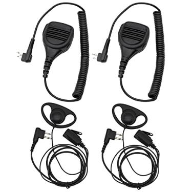 Imagem de (2 conjuntos) para fones de ouvido CLS1410 com microfone e alto-falante [nova versão 2025] para Motorola 2 pinos Radio Mag One BPR40 CP200 GP68 RMU2080 RDM2070D RDU2020 RDU2080D RDV2020 RDV5100 Fone