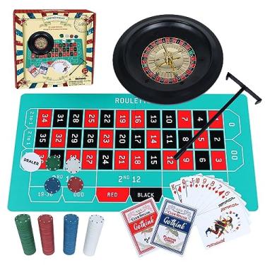 Imagem de GOTHINK Conjunto De Jogos De Roda De Roleta, Inclui Roleta E Pôquer Texas Hold'Em, Perfeito Para Festas E Feriados, Aproveite Uma Noite Divertida De Cassino! (Clássico)