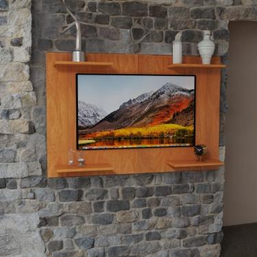 Imagem de Painel De TV 50 Pol Minimalista Com Prateleira Cor Cerejeira