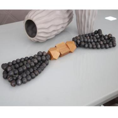 Imagem de Colar de Mesa Decorativo Aroeira 65 cm Moderna Mobília, Preto / Imbuia