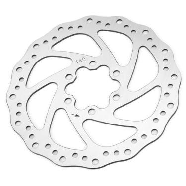 Imagem de Luqeeg Disco de freio de mountain bike, rotor de aço inoxidável, pastilhas de freio de bicicleta com design G3, dissipação de calor rápida, leve e durável para todos os cubos de disco (140 mm)