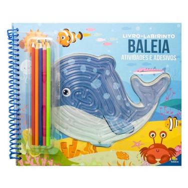 Imagem de Livro-labirinto! Atividades, colorir e Adesivos: Baleia