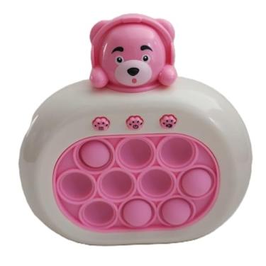 Imagem de Pop-It Eletrônico Urso para Crianças Com Luz E Som Portátil, Para Alívio do Estresse e Diversão (Rosa)