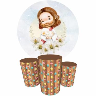 Imagem de Trio Capas Cilindro + Painel Redondo 1,50m Páscoa (K1PSC024)