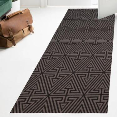 Imagem de Tapete Passadeira 1,40m x 45cm Jacquard Para Corredor Cozinha Antiderrapante (SETAS PRETA)