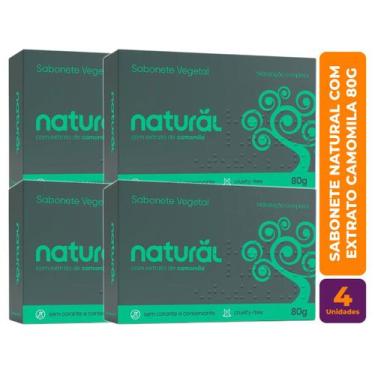 Imagem de Kit c/ 4 Sabonete Vegano Natural com extrato Camomila 80g - Orgânico N