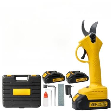 Imagem de Tesoura De Poda Eletrica Sem Fio 48V Com 2 Baterias Para Jardim Pomar Podador De Galhos
