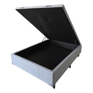 Imagem de Base Box Com Baú Casal Linho Cinza 1,38 X 1,88 Reforçada