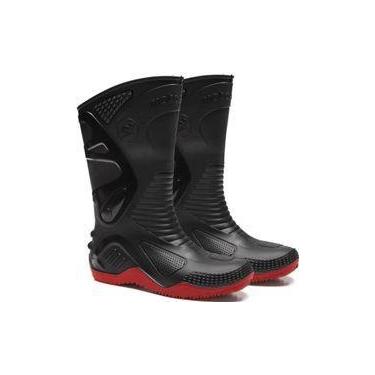 Imagem de Bota de pvc preta sol vermelho c/medio - BRACOL, 42