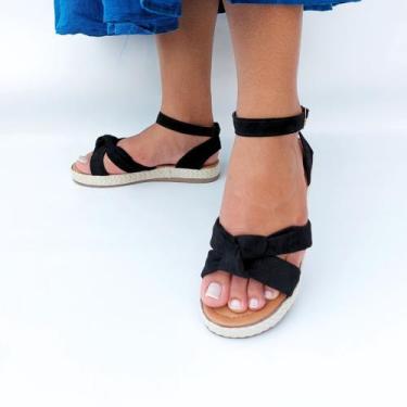 Imagem de Sandália Flat Form Feminino modelo avarca Sola Alta - Lu shoes, Preto,