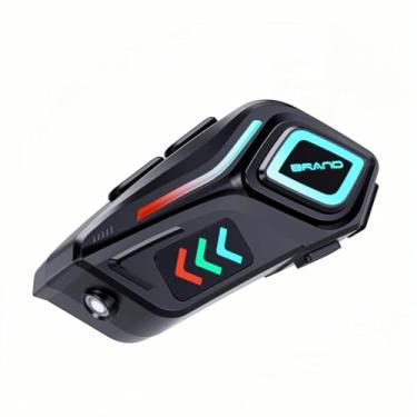 Imagem de Fone de Ouvido Bluetooth para Capacete de Moto, RGB, Microfone Tipo C, Bateria 800mAh, 40h de Autonomia,À prova d'água IP68