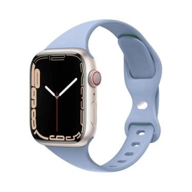 Imagem de Pulseira De Silicone Slim Para Apple Watch 45mm 44mm 40mm 41mm Bracele