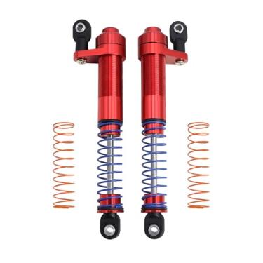 Imagem de Amortecedor de óleo ajustável de metal 1/10 80-100 mm para RC Crawler Car Axial SCX10 90046 Capra TRX4 Redcat Gen8 Upgrade (vermelho, 2 peças)