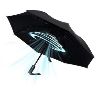 Imagem de Guarda-sol UV WOOLALA com ventilador UPF 50+ dobrável recarregável