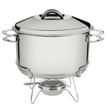 Imagem de Rechaud Tramontina Solar em Aço Inox Fundo Triplo com Fogareiro e Tampa de Inox 6,1 L 65500670