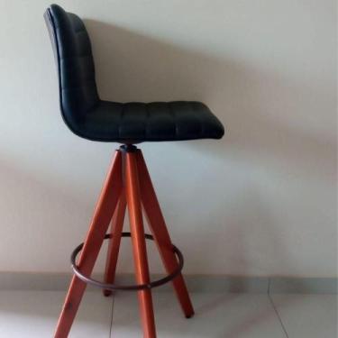 Imagem de Kit 2 Banquetas Julia Giratória Gourmet-assento material sintético Pre