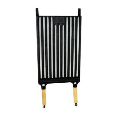 Imagem de Grelha Parrilha Argentina Ferro Fundido Cabo Madeira 33x50cm - METASAL