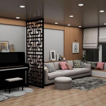 Imagem de Painel Vazado Divisória MDF Shangai Preto - Decore Painéis e Divisória